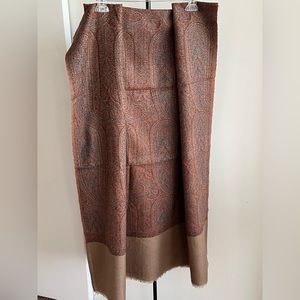 Stunning Jamavar style paisley Ethnic shawl wrap 100% wool 42" x 82" brand new